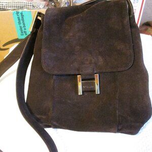 SHARIF Vintage Leather Suede Dark Chocolate Brown Crossbody/Shoulder Bag